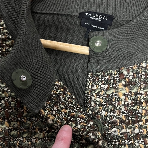 Talbots Tweed Jacket with Dark Green Sleeves - Picture 6 of 8